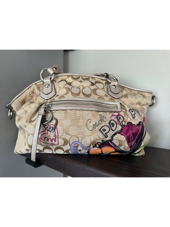 Coach Handbags - COACH Vintage Poppy Petal Signature Shoulder Bag Purse Y2K 2000s